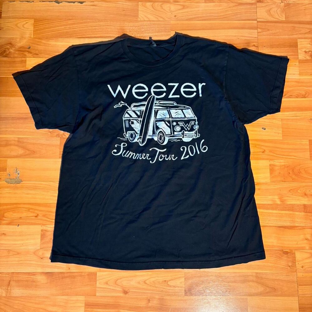 Weezer Summer Tour 2016 Black T Shirt Band Tee Rock Concert Merch Size L Indie